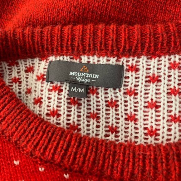 Mountain Ridge | Red & White Knit Long Sleeve Sweater - Picture 4 of 6